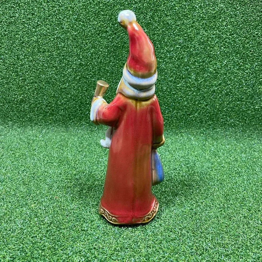Old World Style Glazed Ceramic Santa Claus Figurine 8